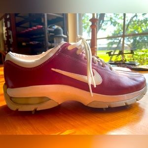 Nike Golf Shoes - Red Leather Sport Performance - size 8